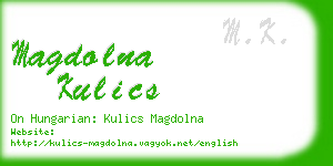 magdolna kulics business card